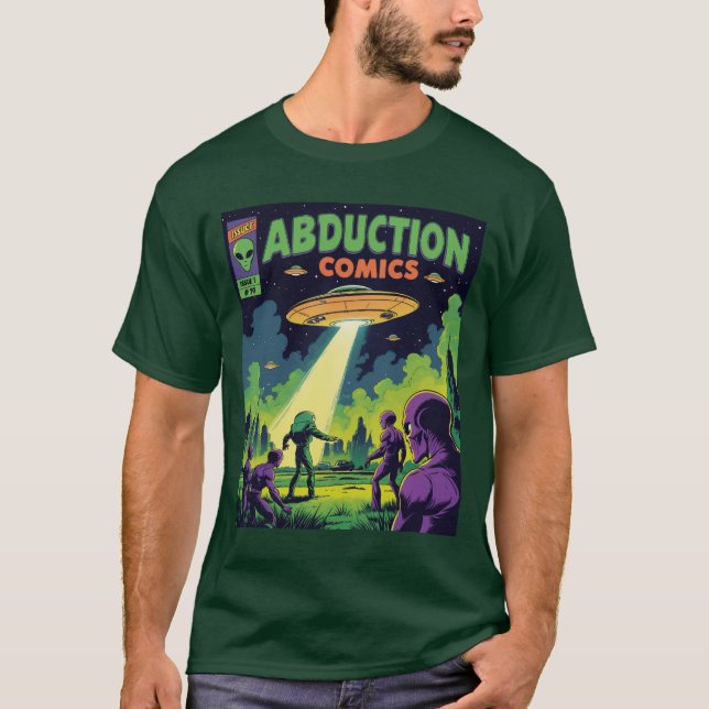Abduction Comics: A Retro Sci-Fi Adventure T-Shirt (Front)