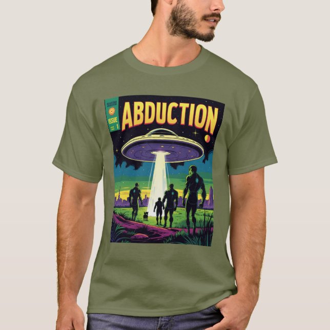 Abduction Comics: A Retro Sci-Fi Adventure T-Shirt (Front)