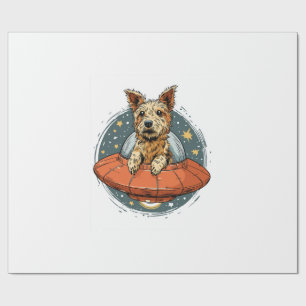 Abduction Dog � UFO Beaming Pup Wrapping Paper