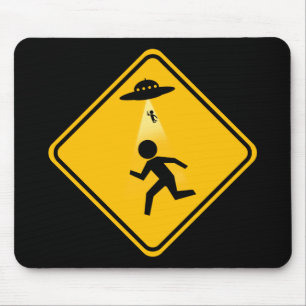 Abduction Road Sign Mouse Pad