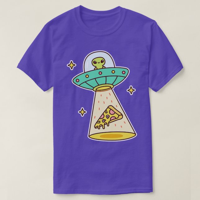 Abducts Pizza Funny T-Shirt (Design Front)