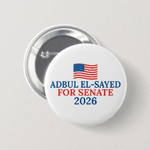 Abdul El-Sayed for Senate 2026 Election 6 Cm Round Badge