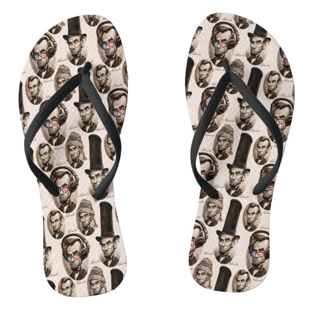 Abe Chillincoln Lincoln Pattern Jandals (Footbed)