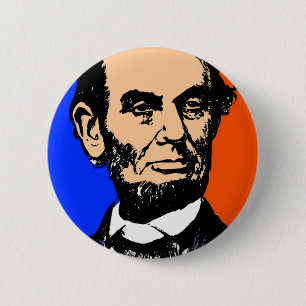 ABE LINCOLN (2) 6 CM ROUND BADGE