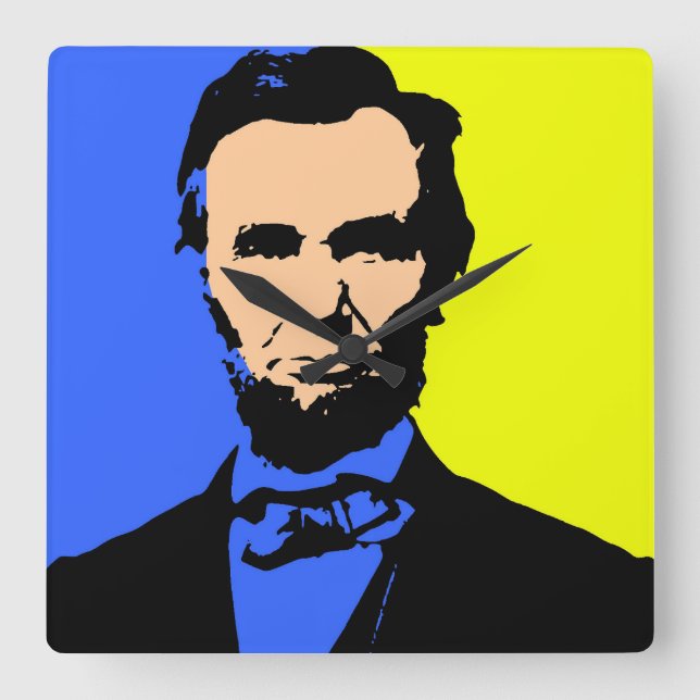 ABE LINCOLN 2 SQUARE WALL CLOCK (Front)