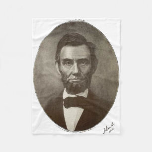 Abe Lincoln American President Vintage Portrait US Fleece Blanket