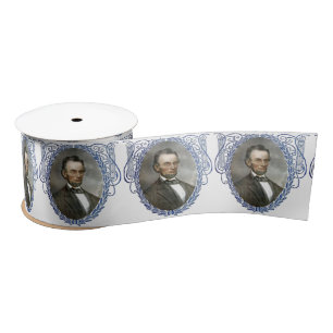 Abe Lincoln American President Vintage Portrait US Satin Ribbon