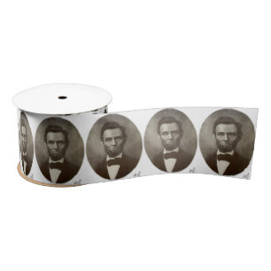 Abe Lincoln American President Vintage Portrait US Satin Ribbon