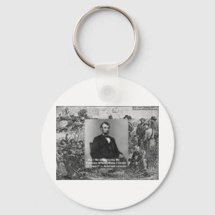 Abe Lincoln "Destroy Enemies" Wisdom Quote Gifts Key Ring