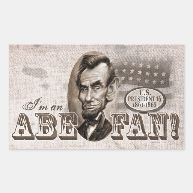 Abe Lincoln Fan Rectangular Sticker (Front)