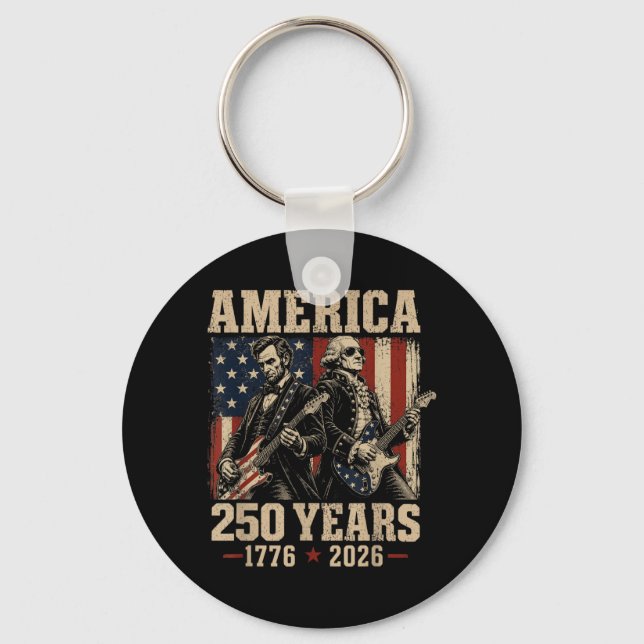 Abe Lincoln Founding Father Guitar 250th Key Ring (Front)