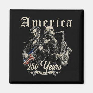 Abe Lincoln Founding Father Playing Guitar Magnet