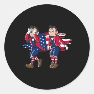 Abe Lincoln Griddy American Flag 4th Of July Classic Round Sticker