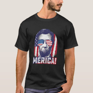 Abe Lincoln Merica  4th Of July Usa Patriotic Grap T-Shirt