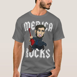 Abe Lincoln Merica Rocks USA Patriotic 4th of July T-Shirt