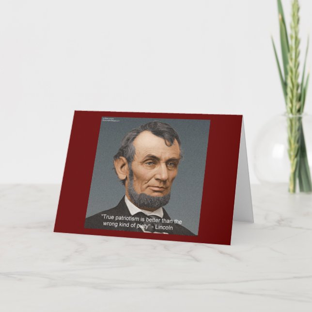 Abe Lincoln & Patriotic Quote Card (Front)