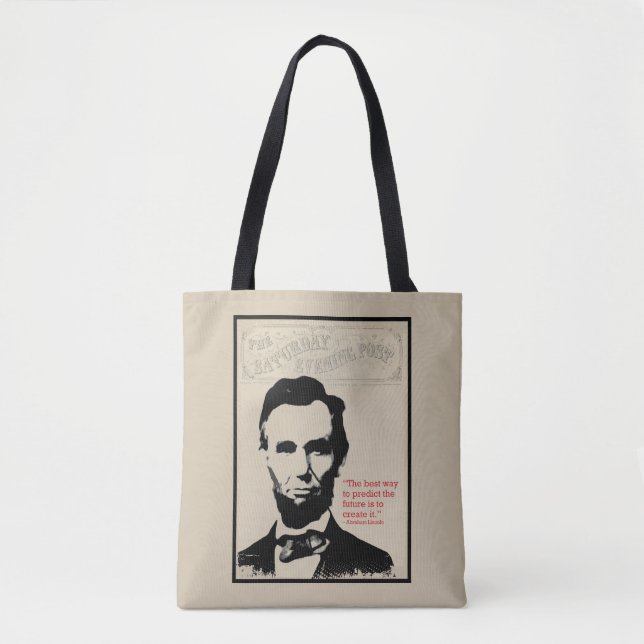 Abe Lincoln Quote Tote Bag (Front)