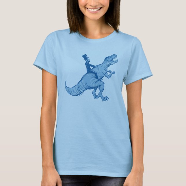 Abe Lincoln Riding A T-Rex Woman's T T-Shirt (Front)
