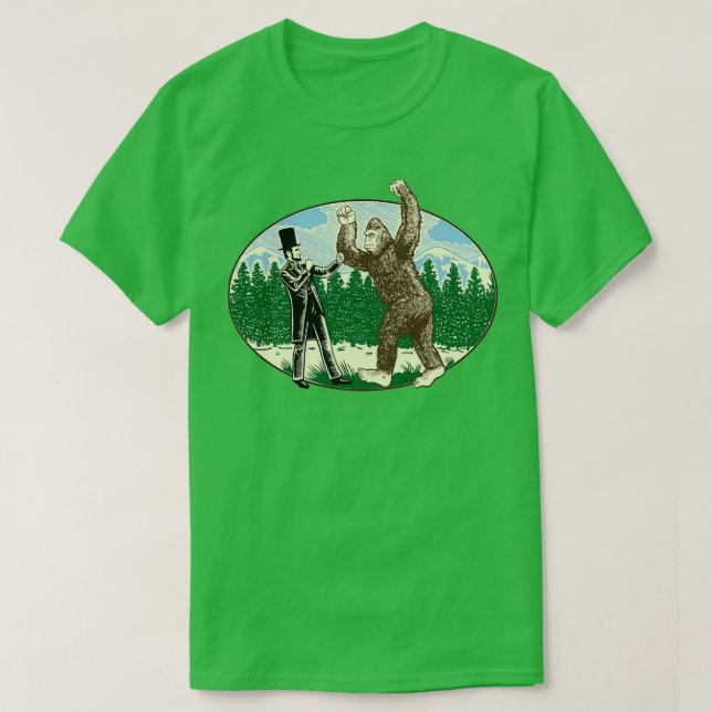 ABE Lincoln Sasquatch Hunter Bigfoot T-Shirt (Design Front)