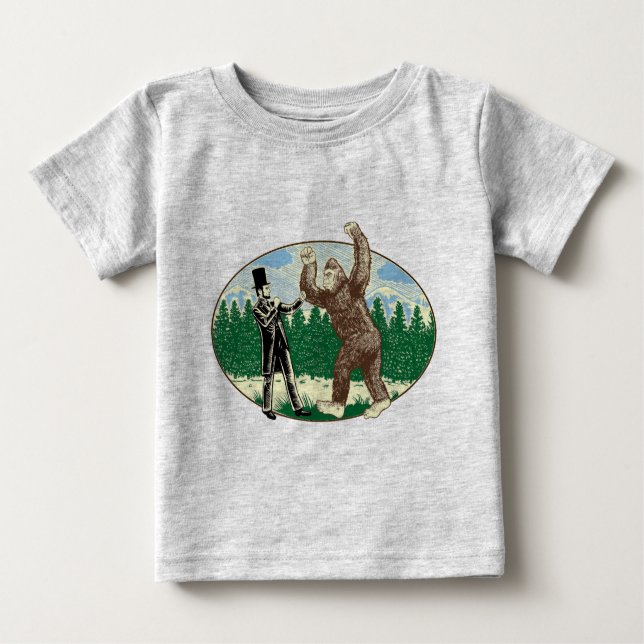 ABE LINCOLN: SASQUATCH HUNTER - Funny Bigfoot Logo Baby T-Shirt (Front)