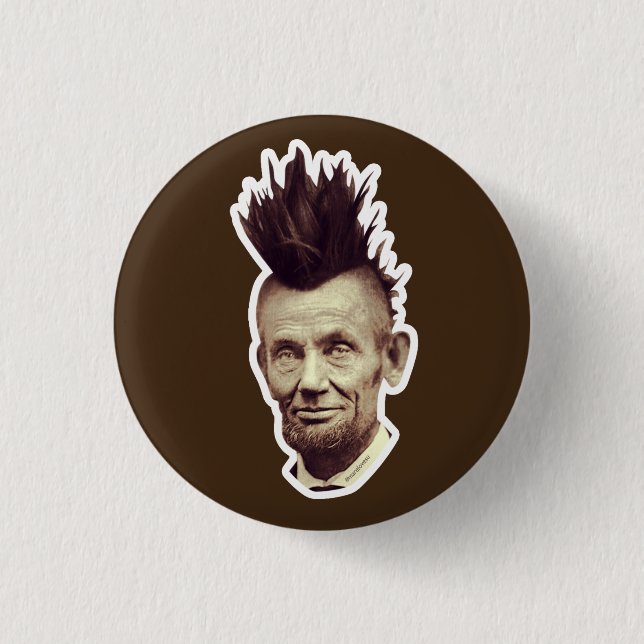 Abe with a Mohawk Button (Front)