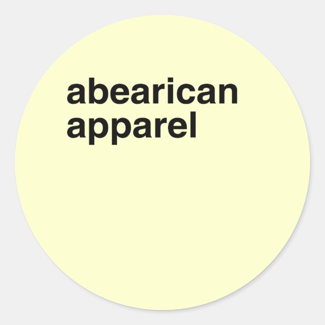 Abearican Apparel Classic Round Sticker (Front)