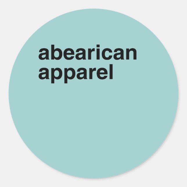 Abearican Apparel Classic Round Sticker (Front)