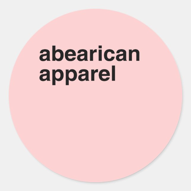 Abearican Apparel Classic Round Sticker (Front)