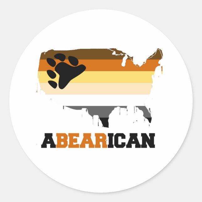 ABEARICAN - CLASSIC ROUND STICKER (Front)