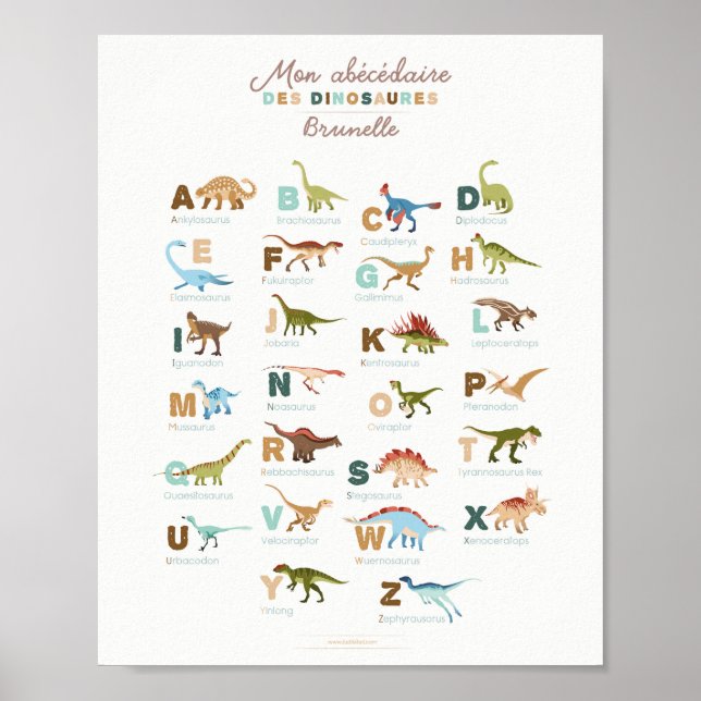 Abécédaire Dinosaures (Français) Poster (Front)