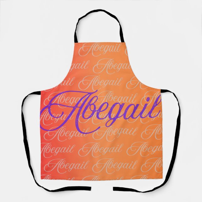 Abegail Repeating Name Pattern  Apron (Front)