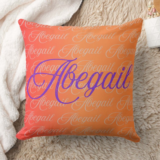 Abegail Repeating Name Pattern  Cushion (Blanket)