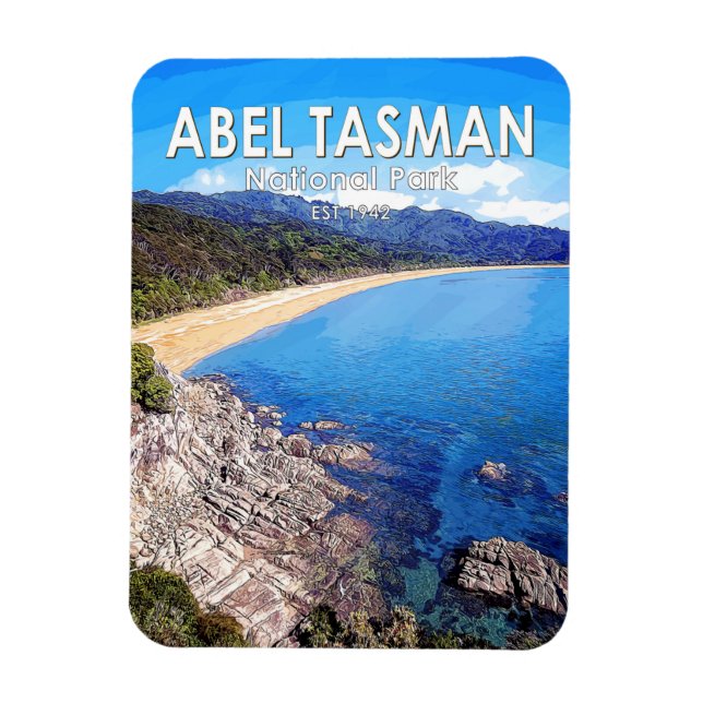 Abel Tasman National Park New Zealand Vintage  Magnet (Vertical)