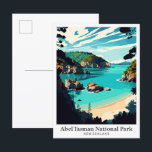 Abel Tasman New Zealand Vintage Travel Portrait  Postcard<br><div class="desc">Abel Tasman National Park New Zealand Vintage Travel Portrait Painting Illustration</div>