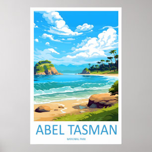 Abel Tasman Park Ski National Vintage Travel Poster