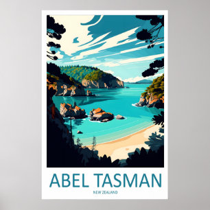 Abel Tasman Vintage Travel Poster Ski National