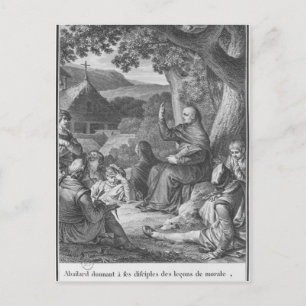 Abelard lecturing in the deserted Champagne Postcard