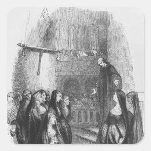Abelard preaching at Paraclete Square Sticker