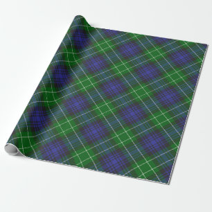 Abercrombie Blue Green Tartan Plaid Scottish Wrapping Paper