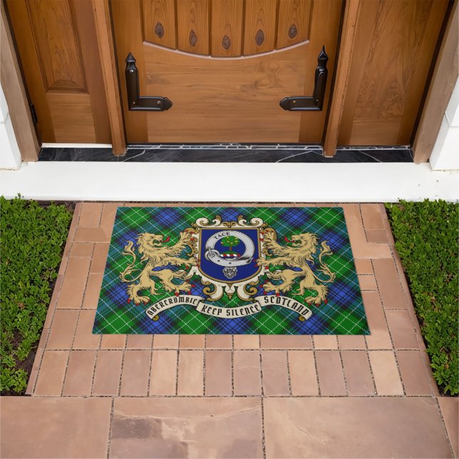 Abercrombie Clan Badge & Tartan   Doormat (Outdoor)