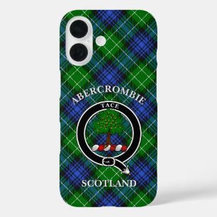 Abercrombie Clan Badge & Tartan Personalised iPhone 16 Case