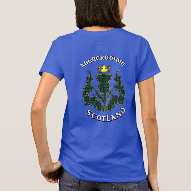 Abercrombie Clan Badge & Tartan w/Motto T-Shirt (Back)