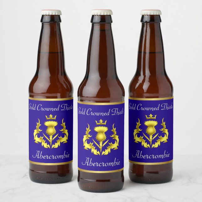 Abercrombie Gold Crowned Thistle  Beer Bottle Label (Bottles)