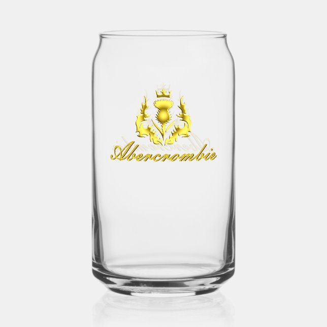 Abercrombie Gold Crowned Thistle Can Glass (Front)
