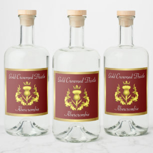 Abercrombie Gold Crowned Thistle  Liquor Bottle Label