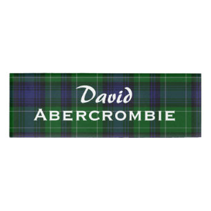 Abercrombie Plaid Custom Name Tag