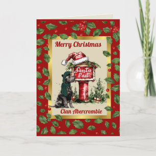 Abercrombie Scottie Dog & Crest Personalised Xmas Card