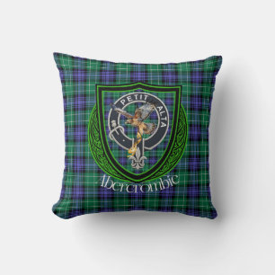 Abercrombie Scottish Clan Tartan & Crest Cushion