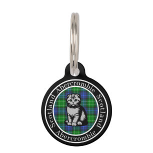 Abercrombie Tartan & Scottish Kitty Personalised Pet Tag