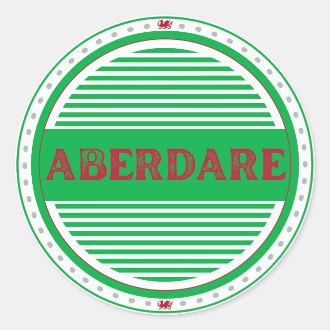 Aberdare City Pride Emblem – Welsh Identity Classic Round Sticker (Front)